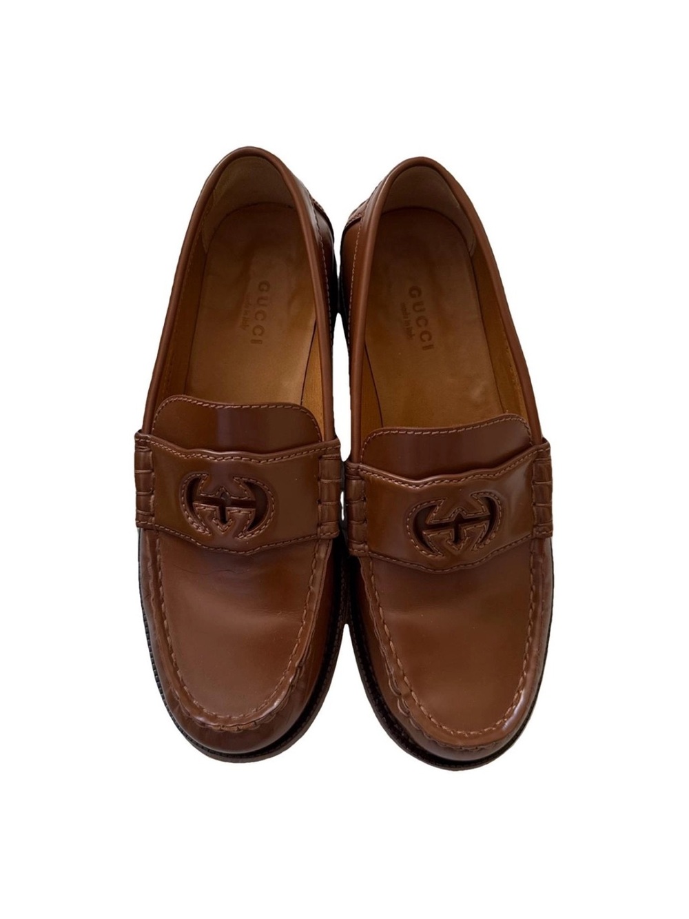 Gucci Women’s Cognac Leather Horsebit Loafers